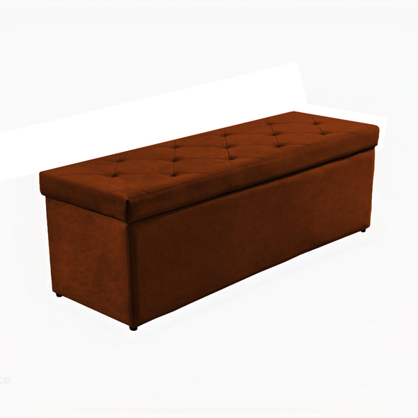 Recamier Baú Ocre Em Veludo 1,58m Belle