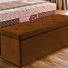 Recamier Baú Ocre Em Veludo 1,58m Belle