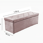 Recamier Baú Rosé Em Veludo 1,38m Belle