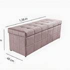 Recamier Baú Rosé Em Veludo 1,38m Clark