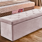 Recamier Baú Rosé Em Veludo 1,58m Belle