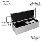 Recamier Calcadeira Bau 140 Cm Dalia Linho Artte