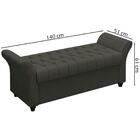 Recamier Calçadeira Bau 140 Cm Pes Mdf Ogeo Linho Peer