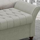 Recamier Calçadeira Bau 140 Cm Pes Mdf Ogeo Linho Peer