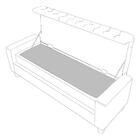 Recamier Calçadeira Bau 140 Cm Pes Mdf Parri Linho Peer