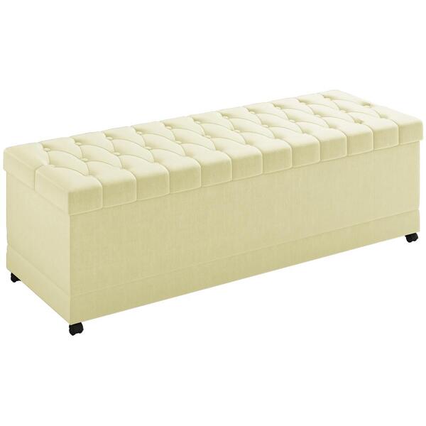 Recamier Calçadeira Bau 140 Cm Rodizios Madi Corano Peer