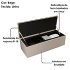 Recamier Calcadeira Bau 160 Cm Dalia Linho Artte