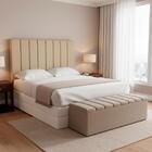 Recamier Calcadeira Bau 160 Cm Dalia Linho Artte