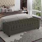 Recamier Calçadeira Bau 160 Cm Pes Mdf Parri Linho Peer