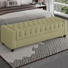 Recamier Calçadeira Bau 160 Cm Pes Mdf Parri Linho Peer