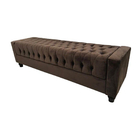 Recamier Calçadeira Baú Paris 140cm Marrom Bnn Decor