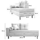 Recamier Calçadeira Cancun 138cm X 85cm X 80cm Bege