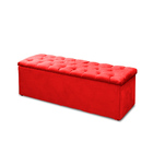 Recamier Calçadeira Casal Queenn 160cm Sofia Veludo Vermelho-