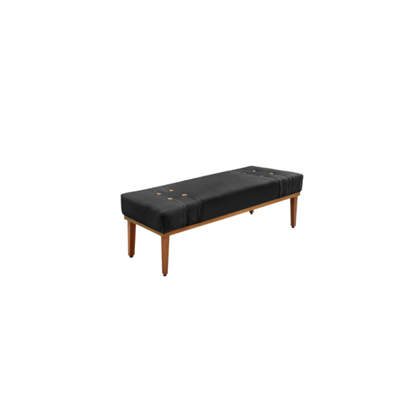 Recamier Calçadeira Decorativo Gênova 0 90 Cm Veludo Preto -