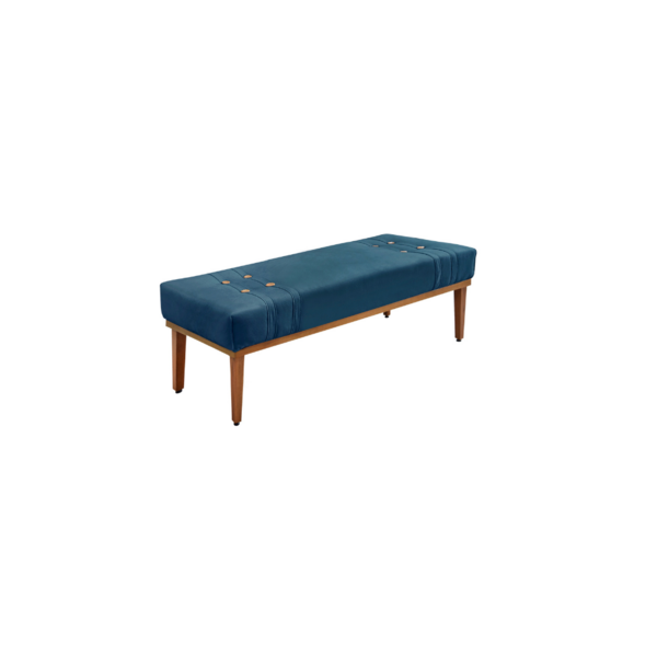 Recamier Calçadeira Decorativo Gênova 1 40 Cm Veludo Azul - M