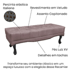 Recamier Calçadeira Decorativo Vicenza 1 40 Cm Veludo Lilás -