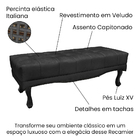 Recamier Calçadeira Decorativo Vicenza 1 40 Cm Veludo Preto -