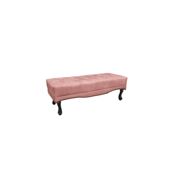 Recamier Calçadeira Decorativo Vicenza 90 Cm Veludo Rosa - Mo
