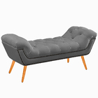 Recamier Calçadeira Solteiro 100cm Ayla Veludo Cinza - Montan