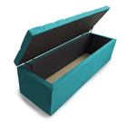 Recamier Calçadeira Solteiro 90cm Sofia Veludo Azul Turquesa