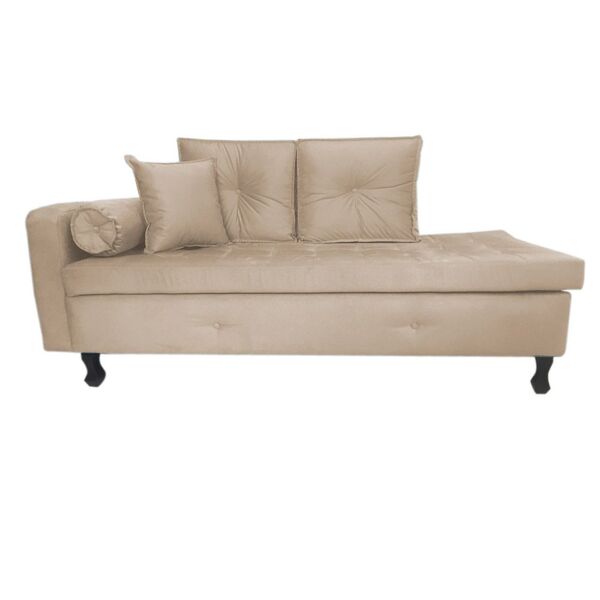 Recamier Cancun 1 60m Suede Bege Rosado - Dominic Decor