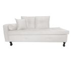 Recamier Cancun 1 60m Suede Branco - Dominic Decor