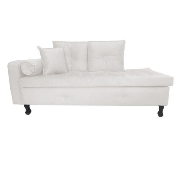 Recamier Cancun 1 60m Suede Branco - Dominic Decor