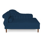 Recamier Chaise Ayla 1 40m Suede Azul Marinho Pés Chanfrado C