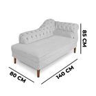 Recamier Chaise Ayla 1 40m Suede Pés Chanfrado Castanho - Pal