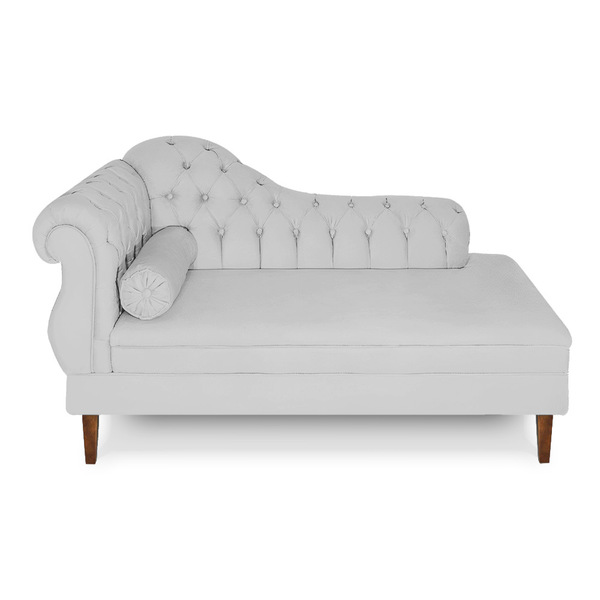 Recamier Chaise Ayla 1 40m Suede Pés Chanfrado Castanho - Pal