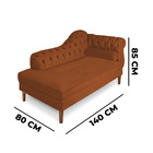 Recamier Chaise Ayla 1 40m Suede Pés Chanfrado Castanho - Pal