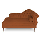 Recamier Chaise Ayla 1 40m Suede Pés Chanfrado Castanho - Pal