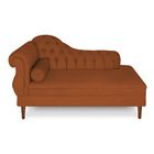 Recamier Chaise Ayla 1 40m Suede Pés Chanfrado Castanho - Pal