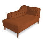 Recamier Chaise Ayla 1 40m Suede Pés Chanfrado Castanho - Pal