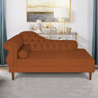 Recamier Chaise Ayla 1 40m Suede Pés Chanfrado Castanho - Pal