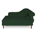 Recamier Chaise Ayla 1 40m Suede Verde Pés Chanfrado Castanho
