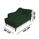 Recamier Chaise Ayla 1 40m Suede Verde Pés Chanfrado Castanho