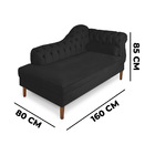 Recamier Chaise Ayla 1 60m Suede Pés Chanfrado Castanho - Pal
