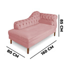 Recamier Chaise Ayla 1 60m Suede Pés Chanfrado Castanho - Pal