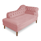 Recamier Chaise Ayla 1 60m Suede Pés Chanfrado Castanho - Pal