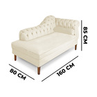 Recamier Chaise Ayla 1 60m Suede Pés Chanfrado Castanho - Pal