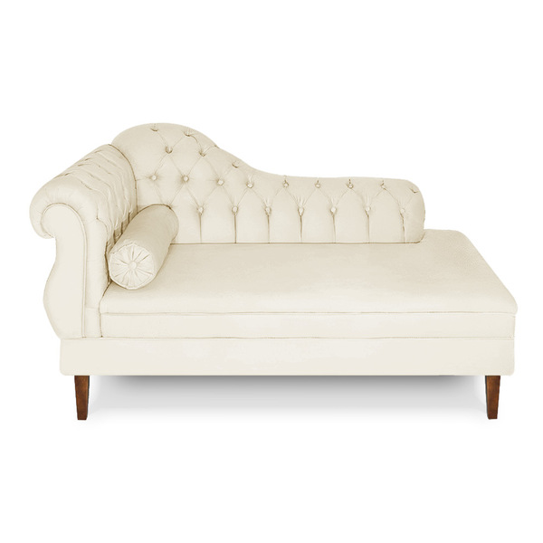 Recamier Chaise Ayla 1 60m Suede Pés Chanfrado Castanho - Pal