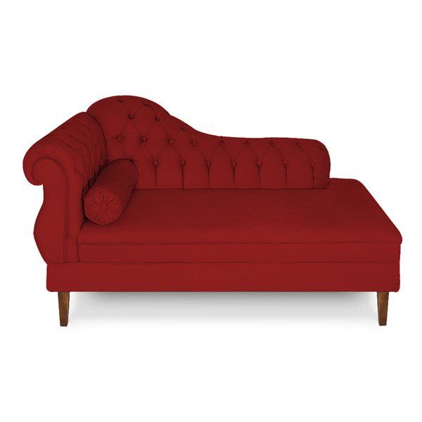 Recamier Chaise Ayla 1 60m Suede Pés Chanfrado Castanho - Pal