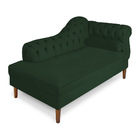 Recamier Chaise Ayla 1 60m Suede Verde Pés Chanfrado Castanho