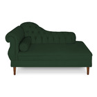 Recamier Chaise Ayla 1 60m Suede Verde Pés Chanfrado Castanho