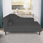 Recamier Chaise Ayla 1 95m Suede Grafite Pés Chanfrado Castan
