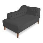 Recamier Chaise Ayla 1 95m Suede Grafite Pés Chanfrado Castan