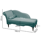 Recamier Chaise Longue Divã Copenhagen Veludo Turquesa Ciano