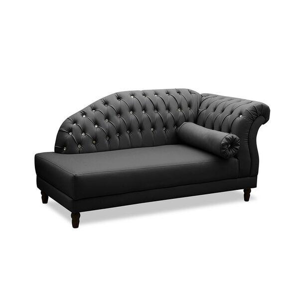Recamier Chaise Longue Divã Olimpia Material Sintético Preto