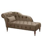 Recamier Chaise Montreal Veludo Marrom Castor 160 Cm
